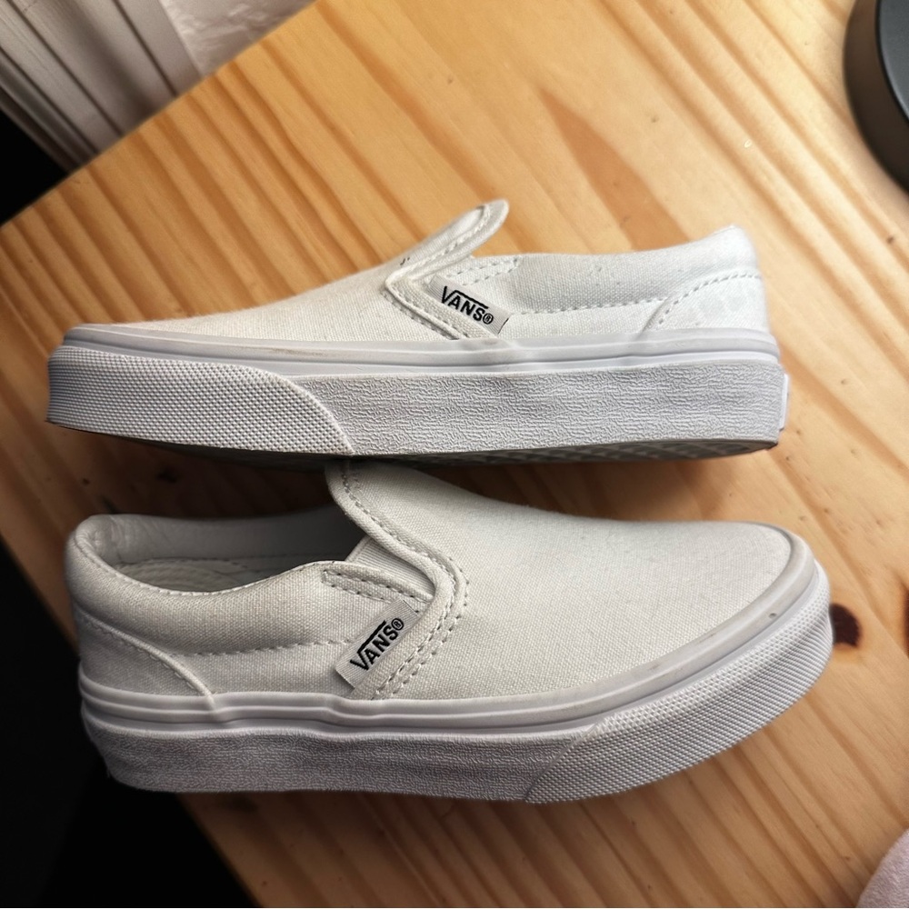 Vans White Slip-On Sneakers Toddler Size 9
